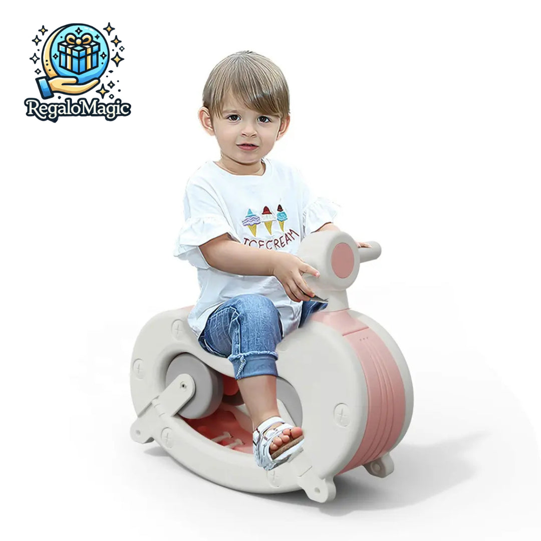 Juguete infantil 2 en 1 tipo coche de paseo y caballo mecedor para niños de 2 a 5 años